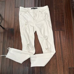Express High Rise Ankle Legging White Jeans